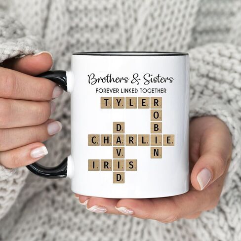 LASFOUR Thanks For Being My Brother Coffee Mugs, Personalized Funny Brother Ceramic Coffee Cups with Names, Personalized Gifts for Brother in Saudi Arabia