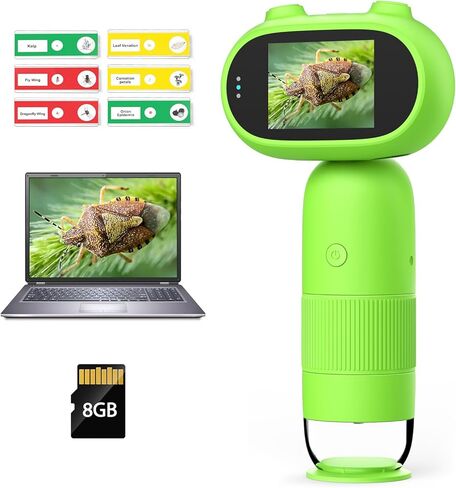مجهر Hayve للأطفال الذين يعانون من شاشة 2inch IPS ، مجهر Mini Pocket المحمولة مع 8 LEDs ， PC in Kuwait