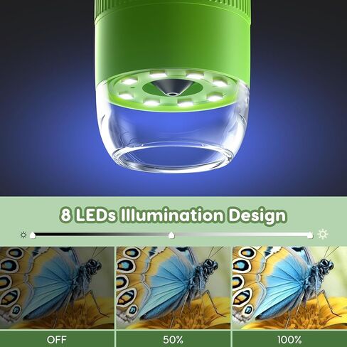 مجهر Hayve للأطفال الذين يعانون من شاشة 2inch IPS ، مجهر Mini Pocket المحمولة مع 8 LEDs ， PC in Kuwait