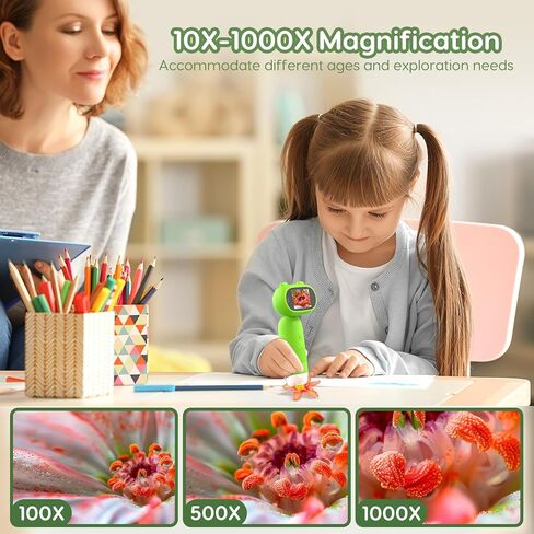 مجهر Hayve للأطفال الذين يعانون من شاشة 2inch IPS ، مجهر Mini Pocket المحمولة مع 8 LEDs ， PC in Kuwait