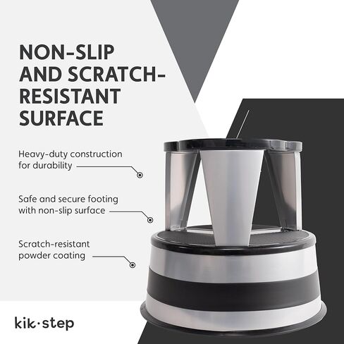 Cramer Kik Step Steel Stool - Stool stool اثنين ، يحمل 350 رطلاً (Silvertone) in Kuwait