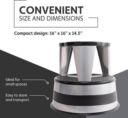 Cramer Kik Step Steel Stool - Stool stool اثنين ، يحمل 350 رطلاً (Silvertone) in Kuwait