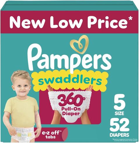 Pampers Diapers - Swaddlers 360 - Size 4, 19 Count, for up to 100% Leakproof Premium Skin Protection (Packaging May Vary) in Saudi Arabia