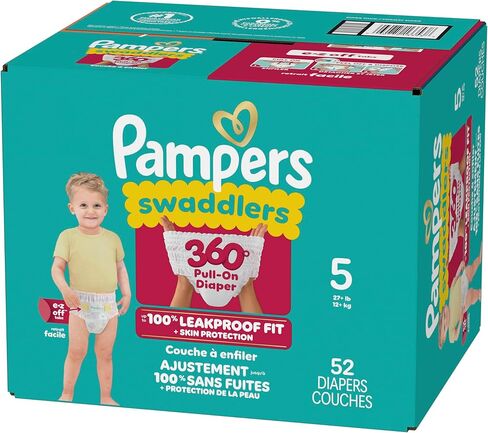 Pampers Diapers - Swaddlers 360 - Size 4, 19 Count, for up to 100% Leakproof Premium Skin Protection (Packaging May Vary) in Saudi Arabia
