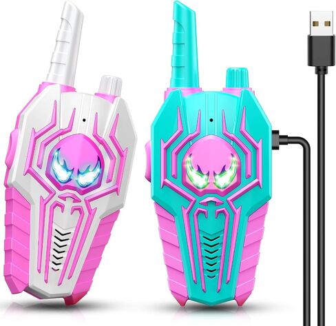 Rechargeable Walkie Talkies for Kids: Toys Gifts for 3 4 5 6 7 8 Year Old Boys Girls Ages 5-7 Kids Walkie Talkies 2 Pack Outdoor Toy for 4 5 6 7 Year Old Boy Birthday Gift in Kuwait