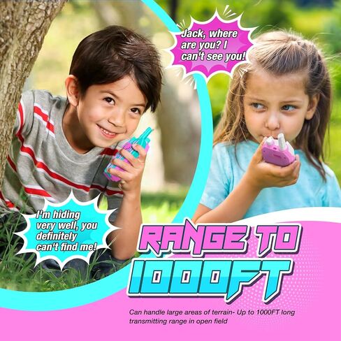 Rechargeable Walkie Talkies for Kids: Toys Gifts for 3 4 5 6 7 8 Year Old Boys Girls Ages 5-7 Kids Walkie Talkies 2 Pack Outdoor Toy for 4 5 6 7 Year Old Boy Birthday Gift in Kuwait