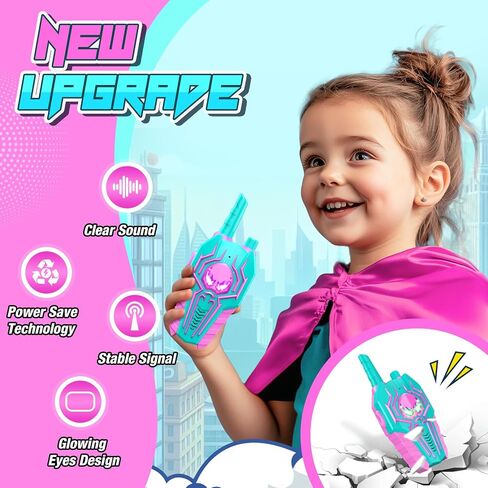 Rechargeable Walkie Talkies for Kids: Toys Gifts for 3 4 5 6 7 8 Year Old Boys Girls Ages 5-7 Kids Walkie Talkies 2 Pack Outdoor Toy for 4 5 6 7 Year Old Boy Birthday Gift in Kuwait