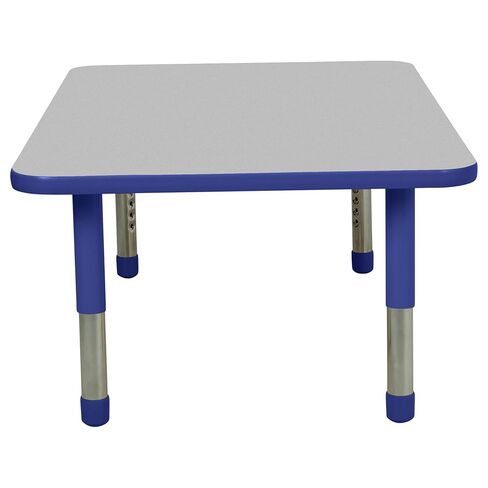 Factory Direct Partners FDP Rectangle Toddler Activity School Toddler Table (24 x 48 inch), Blue Tiny Tot Legs, Adjustable Height 12-18 inches - Gray Top and Blue Edge in Kuwait