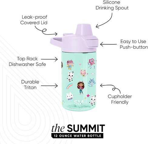 Simple Modern Bluey Kids Water Bottle Plastic BPA-Free Tritan Cup with Leak Proof Straw Lid | Reusable and Durable for Toddlers, Girls and Boys | Summit Collection | 12oz, Sky in Saudi Arabia