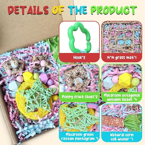 ألعاب الببغاء ، Tyotrbs Bird Foraging Box Bird Toys for Cockatiels Bird Toys for Parrots Bird Thredder Toys Parrot Cagetoy Lovebird و Conure Cage Association for Small Birds in Kuwait