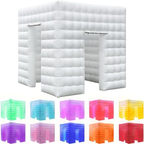 OZIS 1 Door Inflatable Photo Booth Enclosure 8.2ftx8.2ft with Blower 16 Colors Portable Inflatable Photo Booth Tent for Wedding, Party, Events, Proms, Birthday, Bars (White) in Saudi Arabia