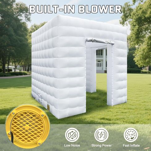 OZIS 1 Door Inflatable Photo Booth Enclosure 8.2ftx8.2ft with Blower 16 Colors Portable Inflatable Photo Booth Tent for Wedding, Party, Events, Proms, Birthday, Bars (White) in Saudi Arabia