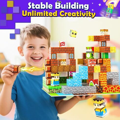 100pcs الكتل المغناطيسية لبنات البناء المغناطيسي ألعاب حسية للأطفال الذين تتراوح أعمارهم بين 3-5 6-8 8-12 ألعاب لعبة الأطفال للأولاد والبنات البالغ من العمر 3 سنوات ، 3 4 5 6 7 8 9 in Kuwait