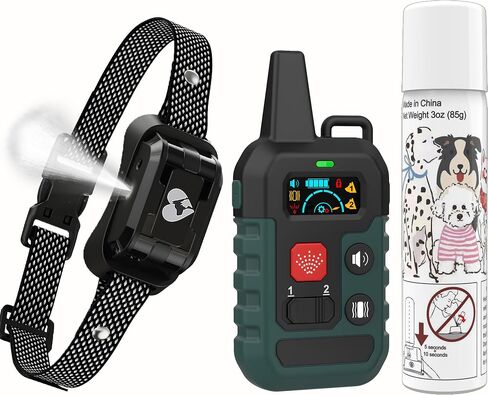 Citronella Dog Training Collar with Remote, 4 Modes Beep/Vibration/Spray/Spray Enhancement, Humane Safe Rechargeable Dog Bark Collar, IPX7 Waterproof Spray Collar, Range 300m 【Only Work with Remote】 in Kuwait