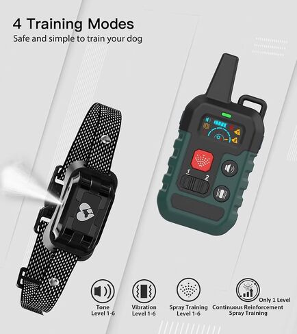 Citronella Dog Training Collar with Remote, 4 Modes Beep/Vibration/Spray/Spray Enhancement, Humane Safe Rechargeable Dog Bark Collar, IPX7 Waterproof Spray Collar, Range 300m 【Only Work with Remote】 in Kuwait