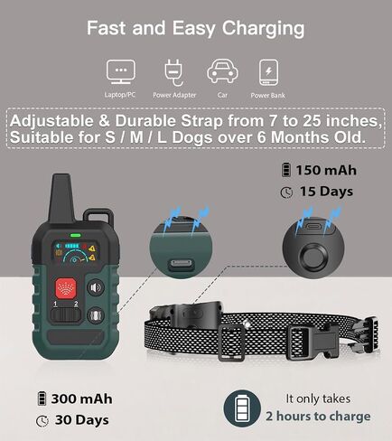 Citronella Dog Training Collar with Remote, 4 Modes Beep/Vibration/Spray/Spray Enhancement, Humane Safe Rechargeable Dog Bark Collar, IPX7 Waterproof Spray Collar, Range 300m 【Only Work with Remote】 in Kuwait