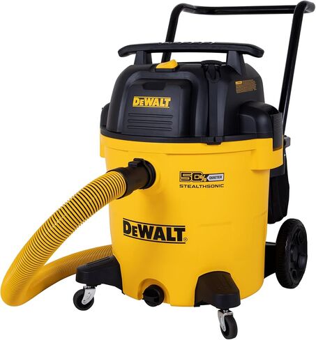 DeWalt 10 Gallon 5.0 Peak HP Stealthsonic Shop Vacuum Wit and Dry ، VAC الجاف الهادئ تمامًا ، مثالي لموقع العمل ، المرآب ، السيارات وورشة DXV10P-QT مع مرفقات وشفط قوي ، تنظيف محمول in Saudi Arabia