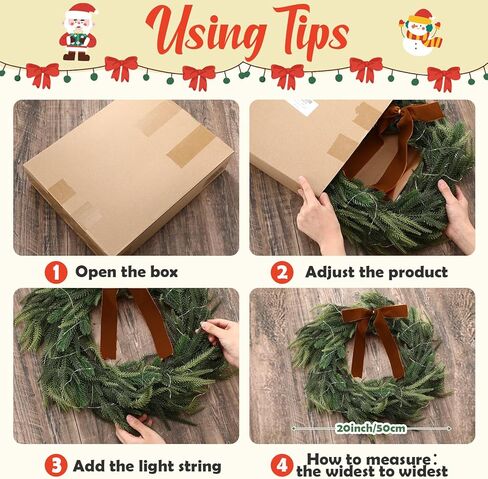 2 جهاز كمبيوتر شخصى تضيء عيد الميلاد نورفولك اكاليل الصنوبر مع القوس 20 بوصة مضاءة لمسة حقيقية اكاليل عيد الميلاد قبل مضاءة LED اكليلا من الزهور الاصطناعية واقعية للداخلية في الهواء الطلق ويندوز الشرفة جدار ديكور المنزل in Kuwait