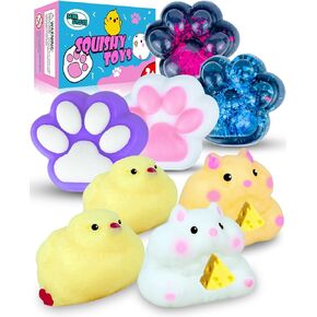 حزمة Taba Squishy ، مجموعة ألعاب Fufu Squishy Fidget ، تشمل Squishies (1 Big Cat Paws & Chick ، ​​1 Norma Chick & Cat Paws.2 Hamster) ، لعبة الضغط ، هدية عيد ميلاد للفتيات ، الأولاد ، الأطفال in Kuwait