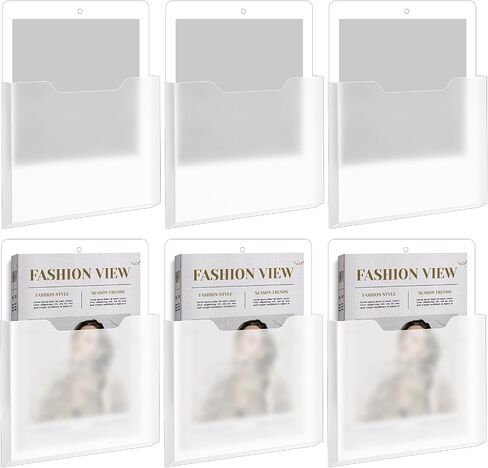 Epakh 6 Pack Magnetic File Paper Paper Magnetic Paper Magazed Magazine Magazine Magazine Pockets للثلاجة ، السبورة البيضاء ، المكتب ، الفصل الدراسي ، المنزل ، لوازم المعلمين (كبيرة) in Kuwait