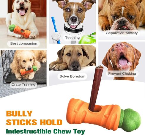Pet Bully Stick Holder for Safe Chewing, Prevents Choking, Adjustable for Dogs, Easy to Use, Durable Food-Grade Material, Keeps Dogs Happy & Busy Brown in Saudi Arabia