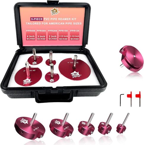 4 Pcs PVC Pipe Reamer Kit with 1 inch, 1-1/4 inch, 1-1/2 inch, 2 inch, Pipe Fitting Reamer for Standard 1/2" Drills, PVC Fitting Saver for SCH40 in Saudi Arabia