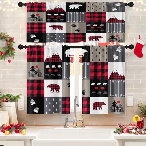 Christmas Winter Kitchen Curtains Happy New Year Snowflakes Blue Window Curtains Valance and Tier Set 36 Inch Rod Pocket Short Tier Curtain for Room Kitchen Decor in Saudi Arabia