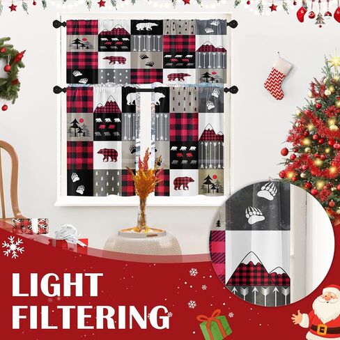 Christmas Winter Kitchen Curtains Happy New Year Snowflakes Blue Window Curtains Valance and Tier Set 36 Inch Rod Pocket Short Tier Curtain for Room Kitchen Decor in Saudi Arabia