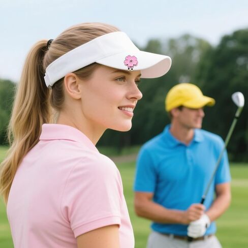 2pcs Magnetic Golf Ball Marker with Hat Clip, Pink Bow & Blue Flower Shapes Designs Strong Magnet Golf Cap Marker Decoration for Men Women Golfers Accessories & Gifts in Saudi Arabia
