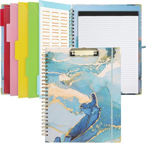 Clipboard with Storage, 3 Ring Binder 1 Inch for Letter Size 8.5"x 11", Cute Clipboards Binder with Refillable Notepad 5 Extra Folders with Storage and Tabs, Nursing School Office Supplies in Saudi Arabia