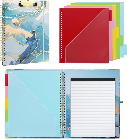 Clipboard with Storage, 3 Ring Binder 1 Inch for Letter Size 8.5"x 11", Cute Clipboards Binder with Refillable Notepad 5 Extra Folders with Storage and Tabs, Nursing School Office Supplies in Saudi Arabia
