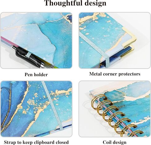 Clipboard with Storage, 3 Ring Binder 1 Inch for Letter Size 8.5"x 11", Cute Clipboards Binder with Refillable Notepad 5 Extra Folders with Storage and Tabs, Nursing School Office Supplies in Saudi Arabia