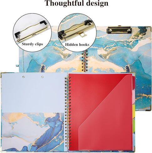 Clipboard with Storage, 3 Ring Binder 1 Inch for Letter Size 8.5"x 11", Cute Clipboards Binder with Refillable Notepad 5 Extra Folders with Storage and Tabs, Nursing School Office Supplies in Saudi Arabia