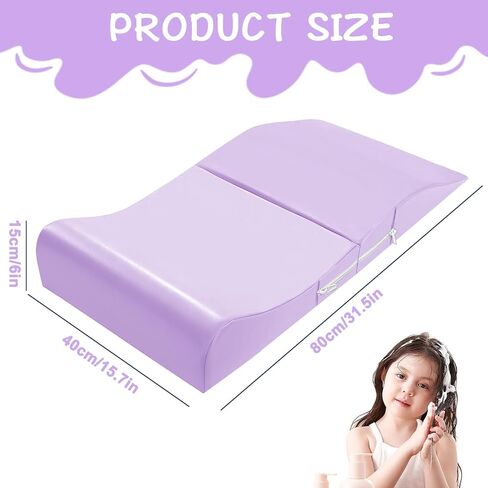 Extra Large Hair Washing Station for Kids - Ergonomic Shampoo Foam Mat with Neck Support for Sink, Portable & Foldable Shampoo Buddy for Toddlers, Non-Slip & Waterproof Hair Washing Mat -Pink in Saudi Arabia
