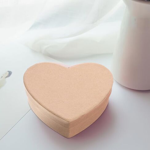 Heart Paper Mache Hat Boxes Kraft Paper Containers with Lids for Painting Crafting Storage Accessories Cosmetics Jewelry L in Kuwait