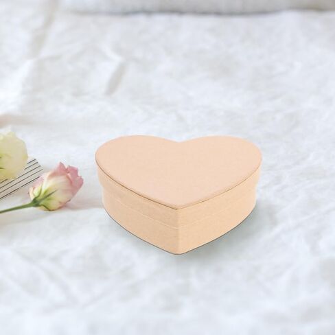Heart Paper Mache Hat Boxes Kraft Paper Containers with Lids for Painting Crafting Storage Accessories Cosmetics Jewelry L in Kuwait