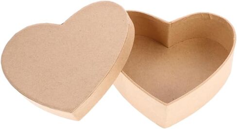 Heart Paper Mache Hat Boxes Kraft Paper Containers with Lids for Painting Crafting Storage Accessories Cosmetics Jewelry L in Kuwait