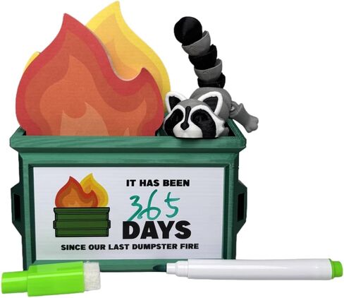 Infmetry Funny Garbage Can Fire Pen Pender مع 300 ملاحظة لزجة - منظم مكتب لطيف للمكتب ، هدايا فيل أبيض لزملاء العمل ، الرجال ، النساء - اللوازم المكتبية الفريدة والديكور in Kuwait