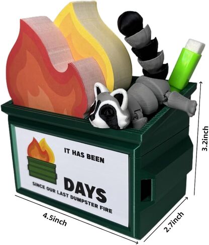 Infmetry Funny Garbage Can Fire Pen Pender مع 300 ملاحظة لزجة - منظم مكتب لطيف للمكتب ، هدايا فيل أبيض لزملاء العمل ، الرجال ، النساء - اللوازم المكتبية الفريدة والديكور in Kuwait