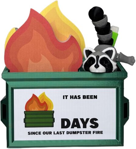 Infmetry Funny Garbage Can Fire Pen Pender مع 300 ملاحظة لزجة - منظم مكتب لطيف للمكتب ، هدايا فيل أبيض لزملاء العمل ، الرجال ، النساء - اللوازم المكتبية الفريدة والديكور in Kuwait