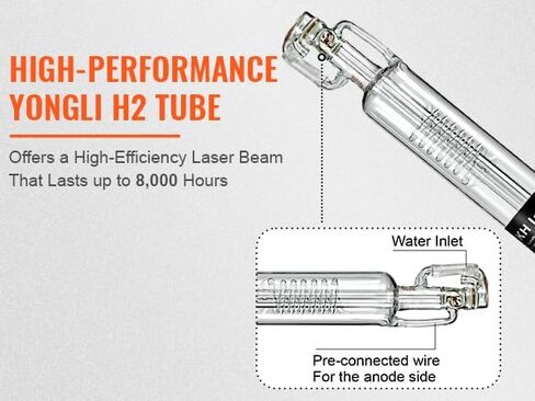 80W CO2 محفور ليزر مع خزان المياه المدمج في الهواء/6L ، مساحة عمل متوافقة مع LightBurn مع FightBurn مع مؤشر RDWORKS الرقمي/النقطة الحمراء لزجاج الأكريليك الخشبي والمزيد in Kuwait