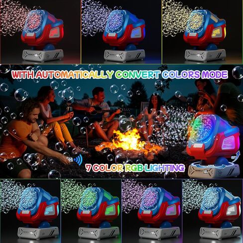 2025 آلة الفقاعة المطورة مع التحكم عن بعد ، الدوران التلقائي وأضواء RGB ، بطارية قابلة لإعادة الشحن 1800mAh ، شحن النوع C ، صانع الفقاعة للأطفال ، حفلات الزفاف ، حفلات أعياد الميلاد ، الأنشطة الخارجية in Kuwait