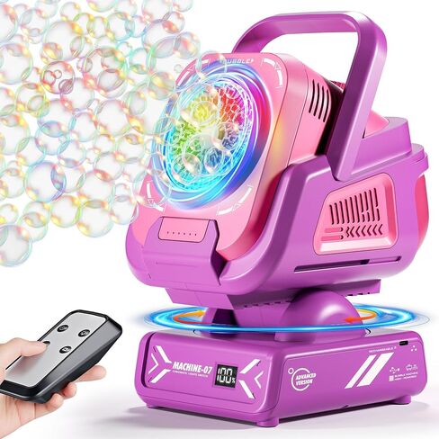 2025 آلة الفقاعة المطورة مع التحكم عن بعد ، الدوران التلقائي وأضواء RGB ، بطارية قابلة لإعادة الشحن 1800mAh ، شحن النوع C ، صانع الفقاعة للأطفال ، حفلات الزفاف ، حفلات أعياد الميلاد ، الأنشطة الخارجية in Kuwait