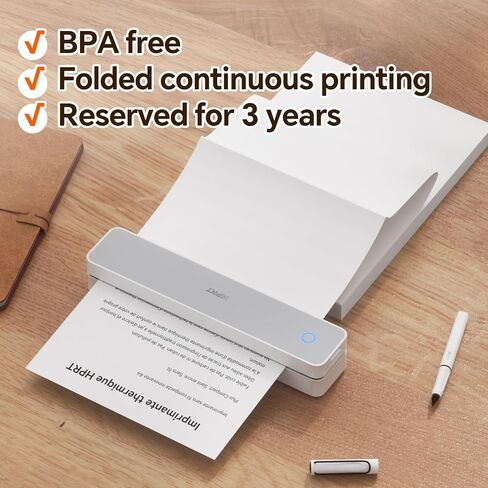 idprt us letter 8.5x11 inch paper 200 sheets ، متوافق مع الطابعة الحرارية المحمولة MT610 ، تحقيق طباعة ملفات مستمرة ، ورق حراري لـ IDPRT/HPRT/PRT in Kuwait