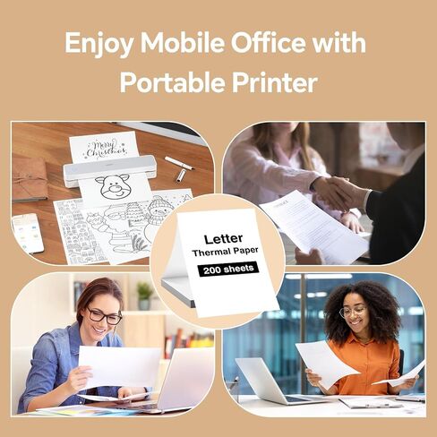 idprt us letter 8.5x11 inch paper 200 sheets ، متوافق مع الطابعة الحرارية المحمولة MT610 ، تحقيق طباعة ملفات مستمرة ، ورق حراري لـ IDPRT/HPRT/PRT in Kuwait