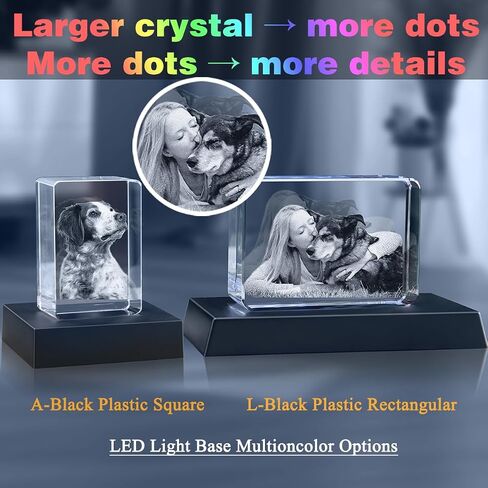 Personalized Dog Memorial Gifts, Custom Pet 3D Crystal Photo,Pet Memorial,3D Engraved Crystal Keepsake Gift, Dog Photo Frame,Personalized Gift for Birthday in Saudi Arabia