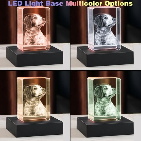 Personalized Dog Memorial Gifts, Custom Pet 3D Crystal Photo,Pet Memorial,3D Engraved Crystal Keepsake Gift, Dog Photo Frame,Personalized Gift for Birthday in Saudi Arabia