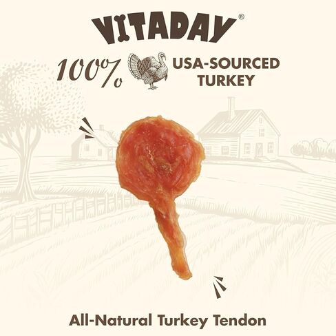 Turkey Tendon for Dogs – 100% Natural, USA-Sourced, High-Protein, Low-Fat, Long-Lasting Dog Chew, Rawhide Alternative, Hypoallergenic Puppy & Dog Treats, Strips in Kuwait