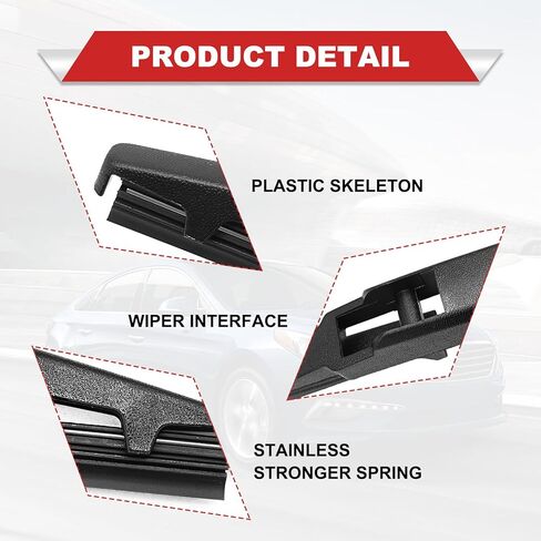 شفرة ممسحة خلفية 12 بوصة - 12 بوصة (12-A) استبدال ممسحة الزجاج الأمامي الخلفي لسيارة Dodge Journey 2022-2008 Durango 2022-2011/Toyota RAV4 2012-2001 Highlander 2019-2001 /Lexus NX RXL UX 2022-2015 in Kuwait