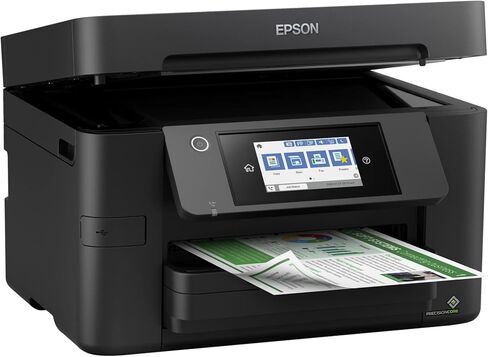 طابعة Epson Workforce Pro WF-3820 الكل في واحد لاسلكية نافثة للحبر ملونة، أسود - طباعة مسح ضوئي وفاكس - شاشة لمس 2.7 بوصة، 21 صفحة في الدقيقة، 4800 × 2400 نقطة في البوصة، 8.5 × 14، طباعة تلقائية على الوجهين، 35 ورقة ADF، إيثرنت in Saudi Arabia